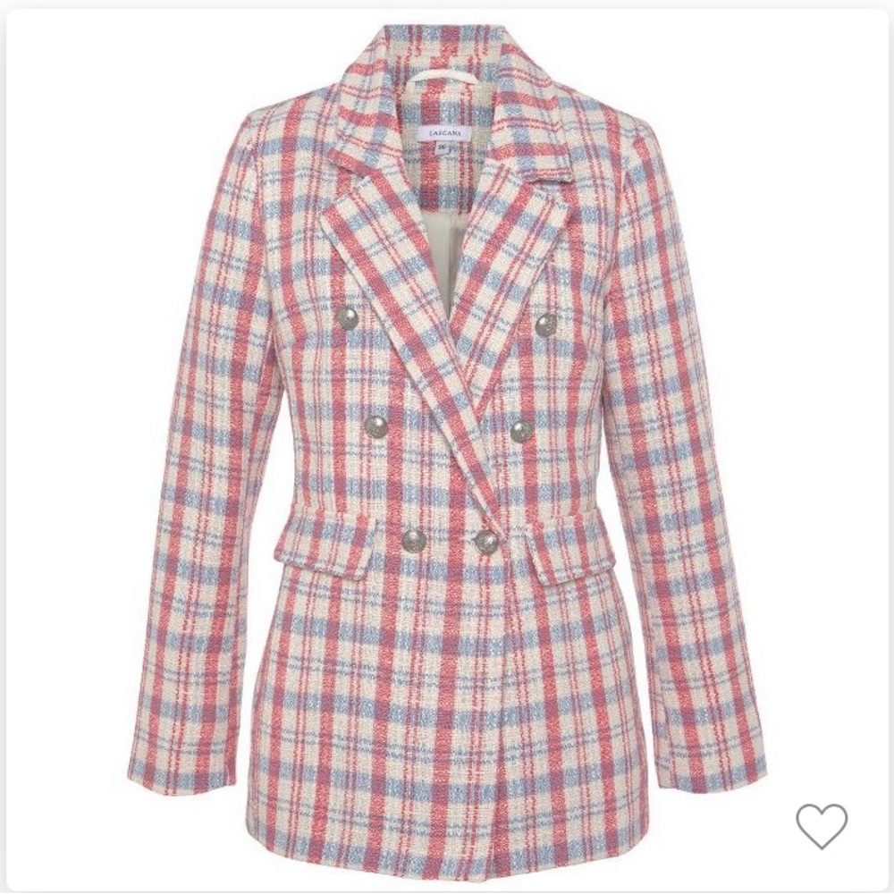 New Lascana Plaid Boucle Tweed Blazer Clueless Preppy Old Money 42/XL - Picture 3 of 16